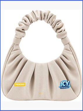 Vegan Leather Ruched Hobo Handbag with Magnetic Closure